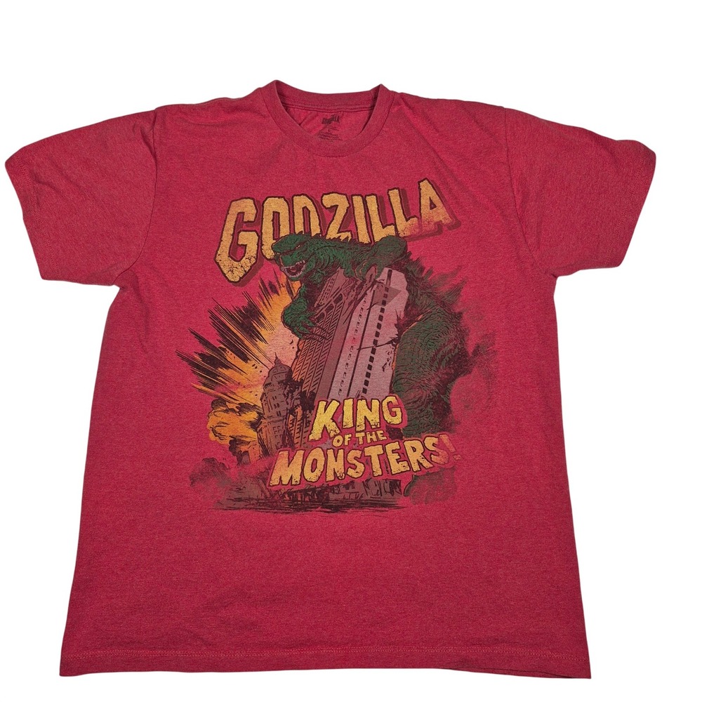 Godzilla King of the Monsters T Shirt Mens Large Red Graphic Tee